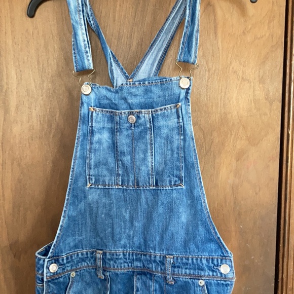 American Eagle distressed jean overall denim cotton size M - Picture 16 of 17